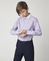 Сиреневая рубашка Gulliver, школьная форма для мальчиков  фото, kupilegko.ru